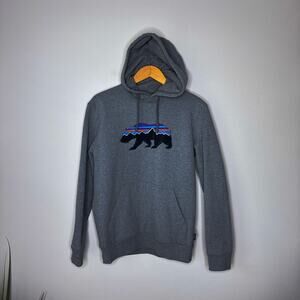 Patagonia Fitz Roy Bear Uprisal‎ Hoodie Sweatshirt Women's Size S Fleece Pocket
